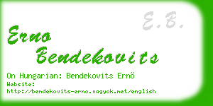 erno bendekovits business card