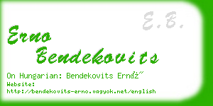 erno bendekovits business card